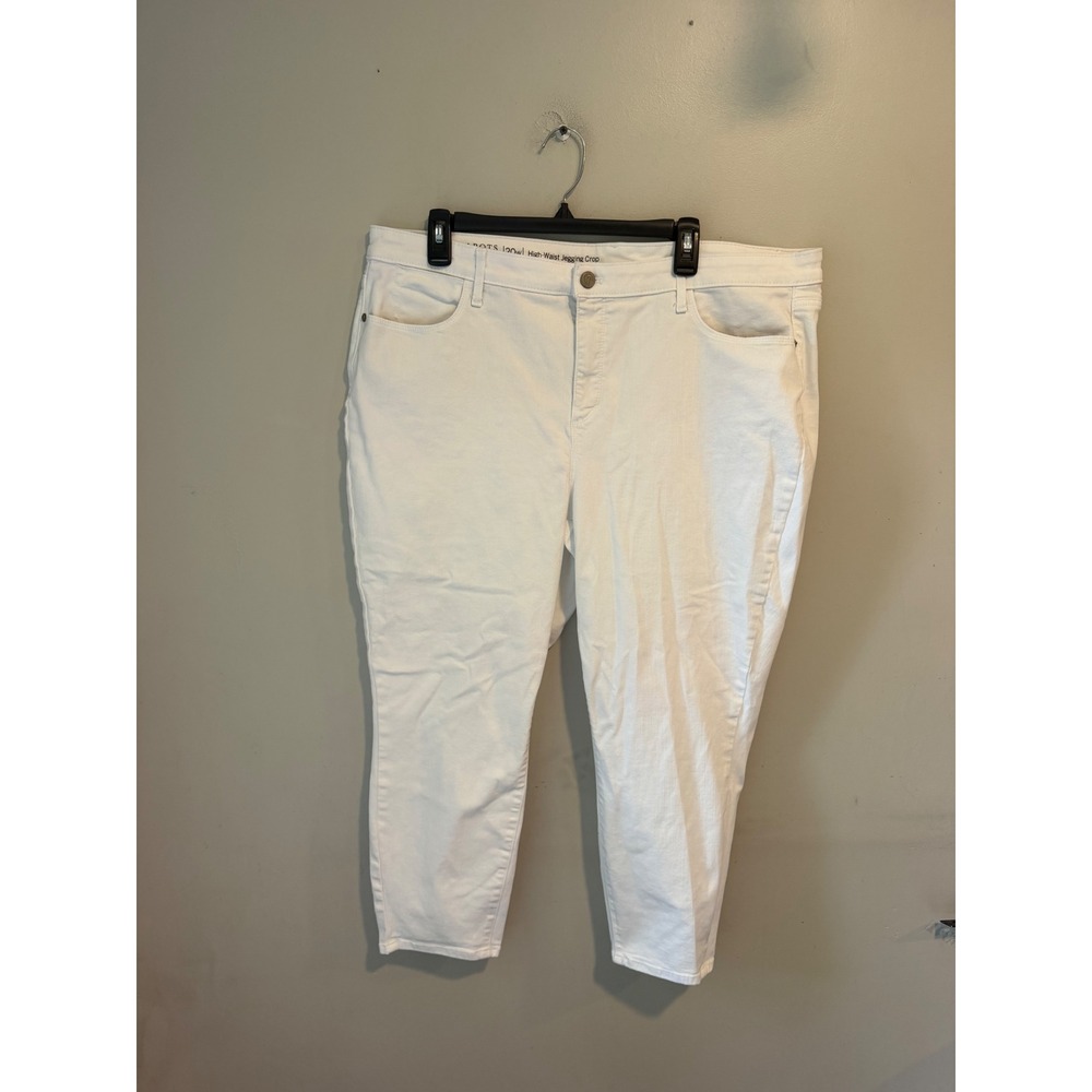 Talbots Flawless High-Waist Jegging Crop White Denim Pants Womens 20W
